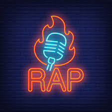 Mot De Néon Rap Et Microphone Dans Le Contour De La Flamme. | Vecteur  Gratuite